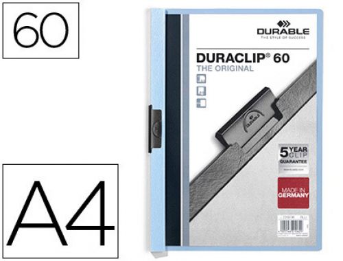 Bolsa dossier durable com clip lateral din a4 azul 60 folha , Durable , 35054 , 4005546210629